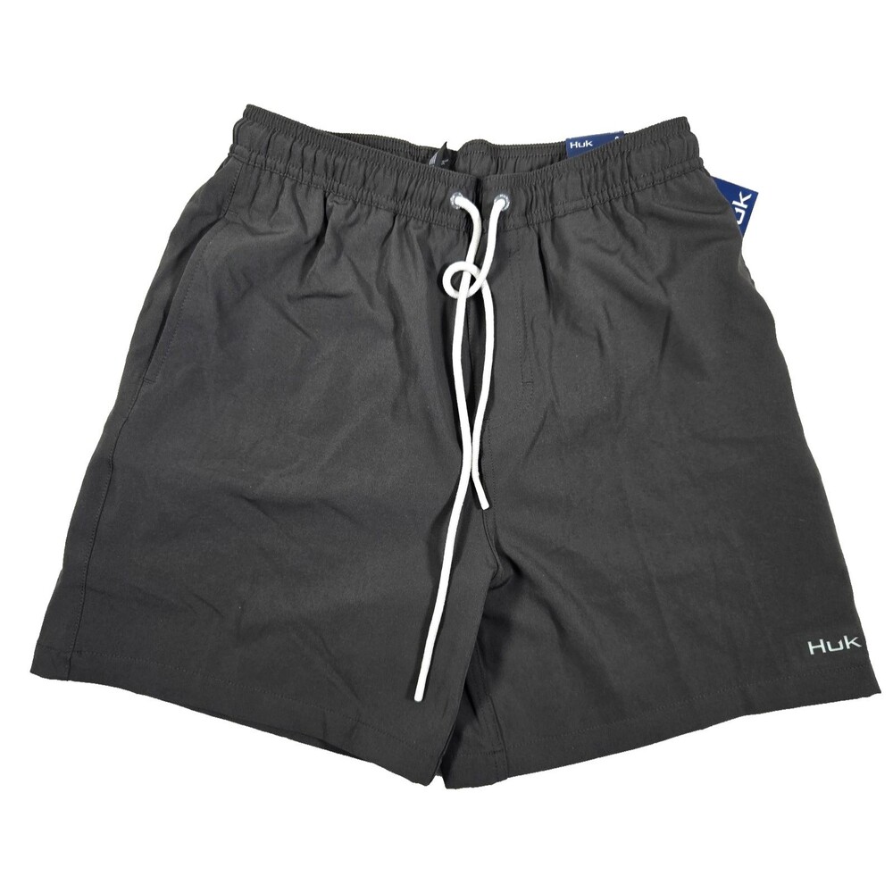 Huk Pursuit Volley Men's Small Gray 5.5" Lined Swim Trunks New